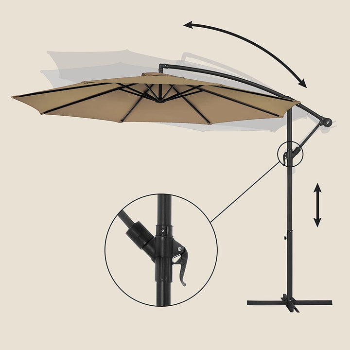 Napernyő Ø 300 cm, kerti napernyő, taupe-VASBÚTOR