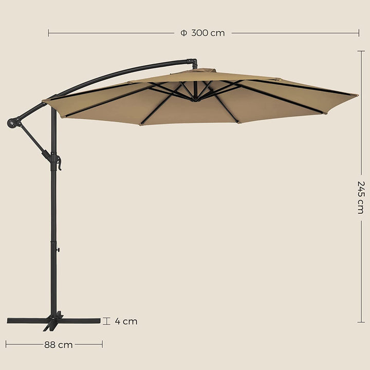 Napernyő Ø 300 cm, kerti napernyő, taupe-VASBÚTOR