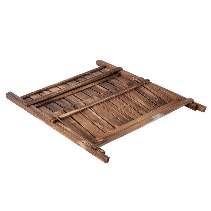 Növénylépcsők, Virágpolc 3 lépcsős 80 x 37 x 93 cm, fenyőfa Sötétbarna-VASBÚTOR