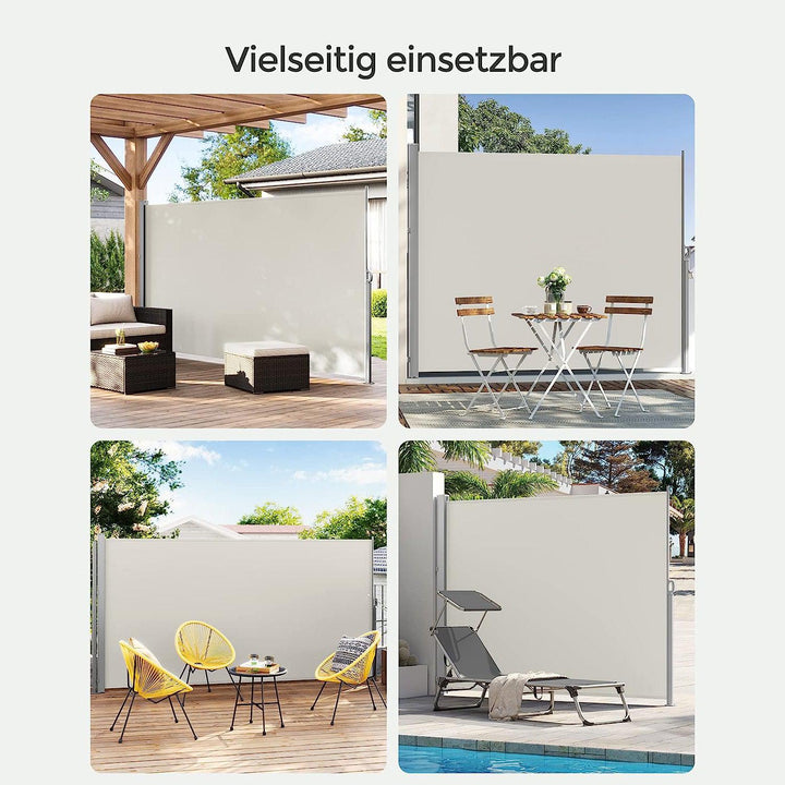 Oldalsó napellenző, kihúzható napellenző, 180 x 350 cm, taupe-VASBÚTOR