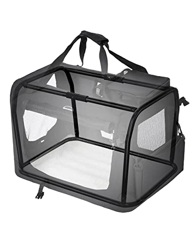 Összecsukható kisállathordozó 91 x 63 x 63 cm, XXL-es kutyaszállító, fekete-VASBÚTOR