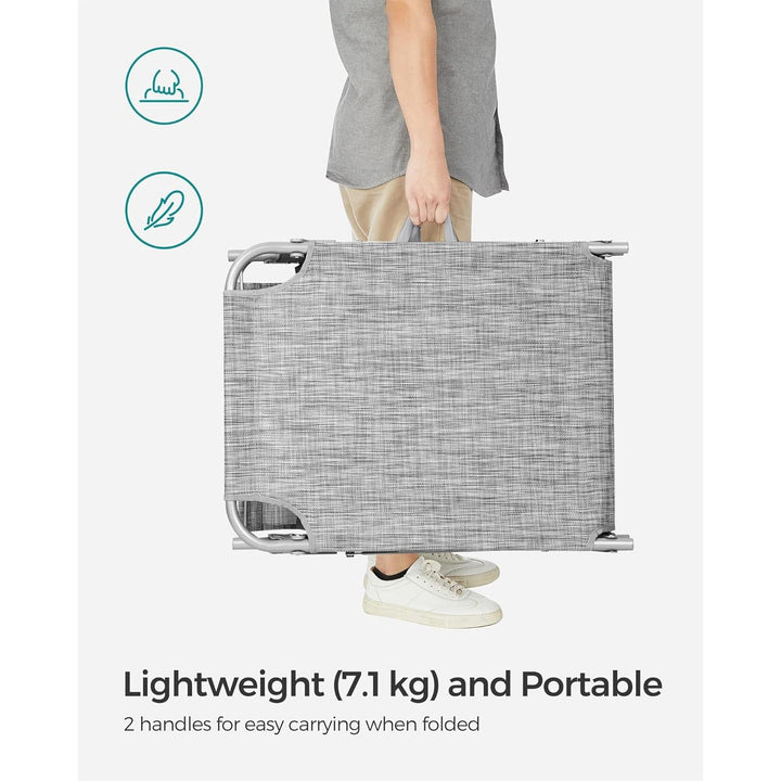 Összecsukható napozóágy napellenzővel 53 x 193 x 29,5 cm, 150 kg-ig terhelhető-VASBÚTOR