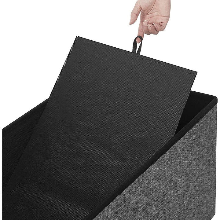 Összecsukható tárolópad, művászon tárolóláda, sötétszürke-VASBÚTOR