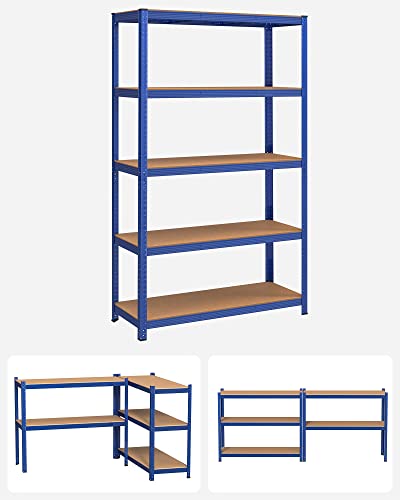 Ötszintes polcrendszer, acél polcrendszer tárolásra, teherbírás 875 kg, 60 x 120 x 200 cm, kék-VASBÚTOR