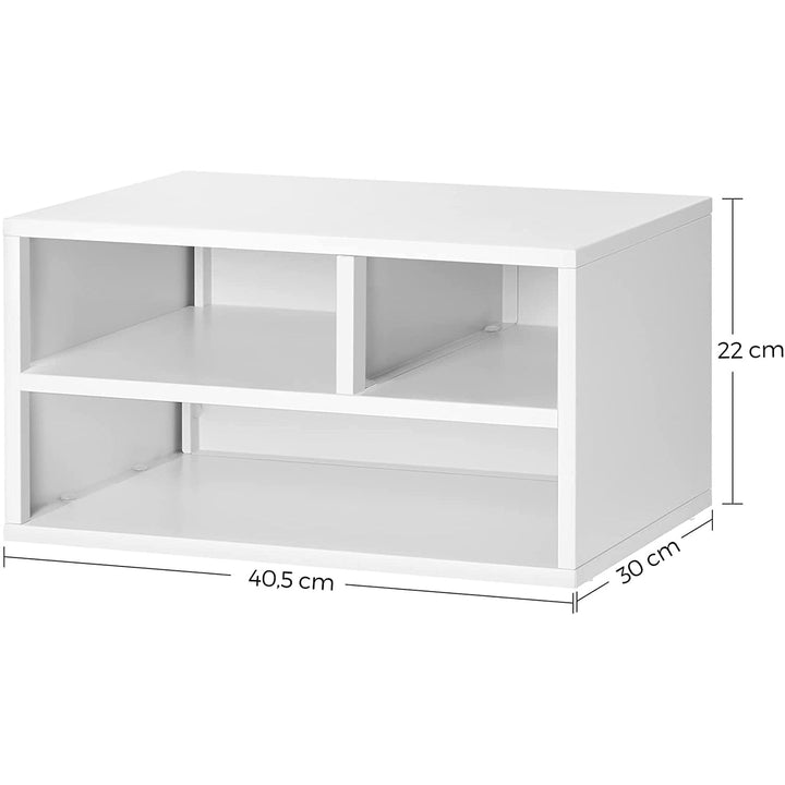Polcos nyomtatóállvány, többfunkciós állvány, 40,5 x 22 x 30 cm, fehér-VASBÚTOR