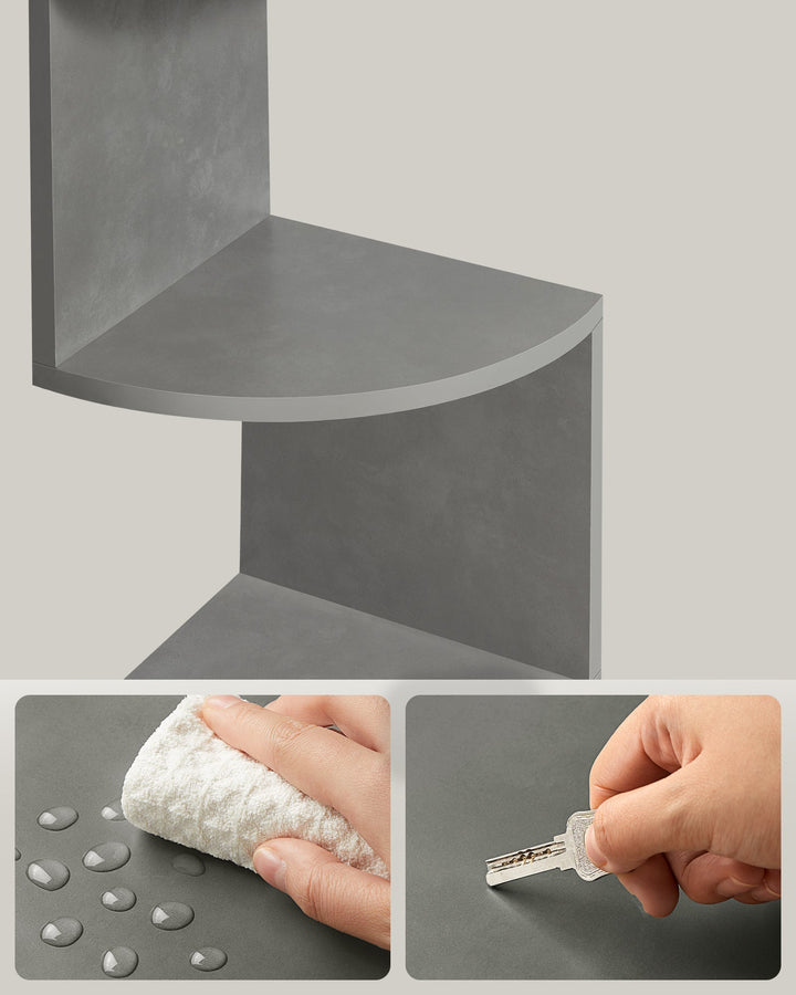 Sarokpolc, Fali polc 5 szinttel 20 x 20 x 126 cm, szürke-VASBÚTOR