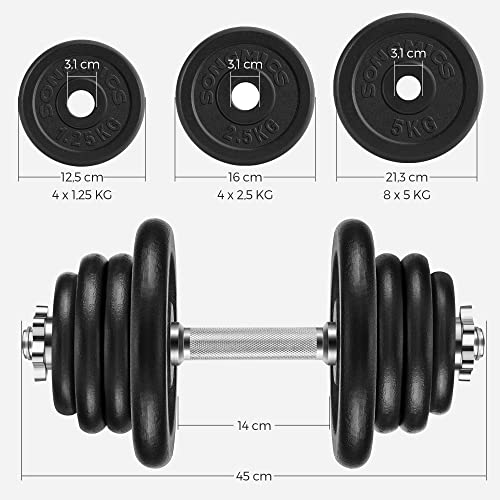 Szett 2 db öntöttvas súlyzó, 2 x 30 kg-os, fekete-VASBÚTOR