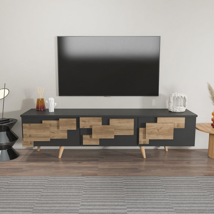 TV szekrény 3 D - Anthracite, Walnut-VASBÚTOR