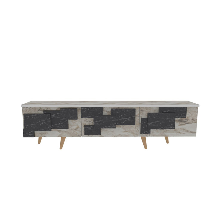 TV szekrény 3 D - White, Marble-VASBÚTOR