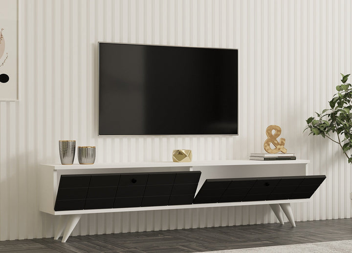 TV szekrény Alberi - Anthracite, White-VASBÚTOR