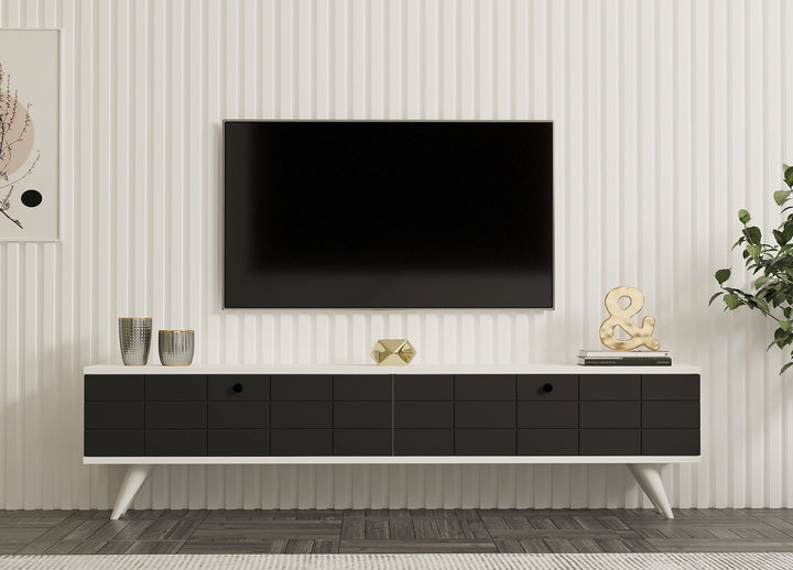 TV szekrény Alberi - Anthracite, White-VASBÚTOR