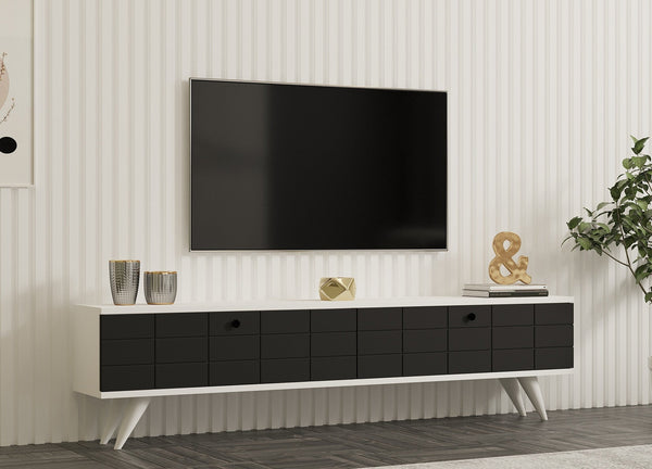 TV szekrény Alberi - Anthracite, White-VASBÚTOR