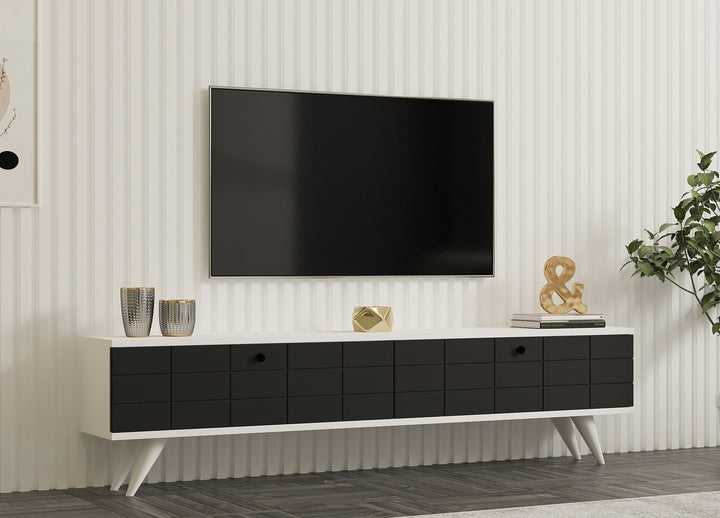 TV szekrény Alberi - Anthracite, White-VASBÚTOR
