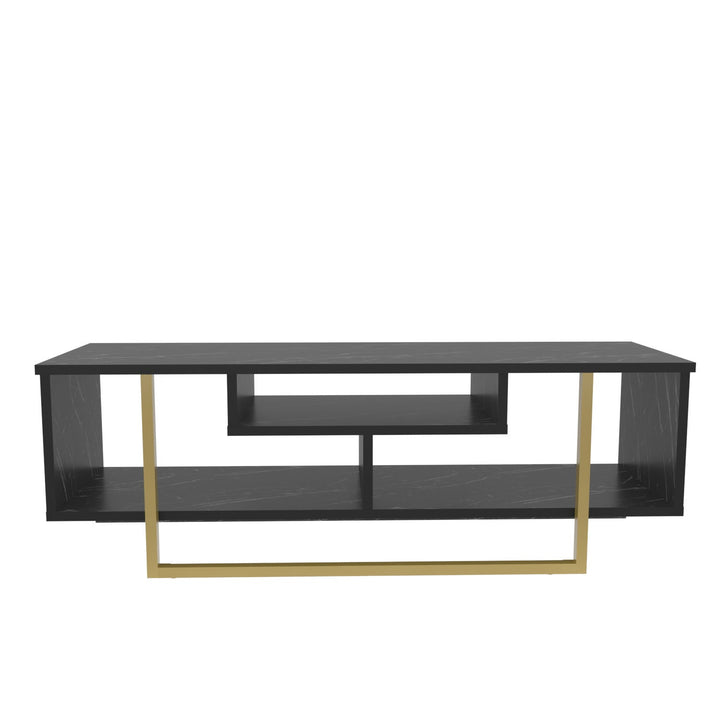 TV szekrény Asal 120 - Black, Gold-VASBÚTOR