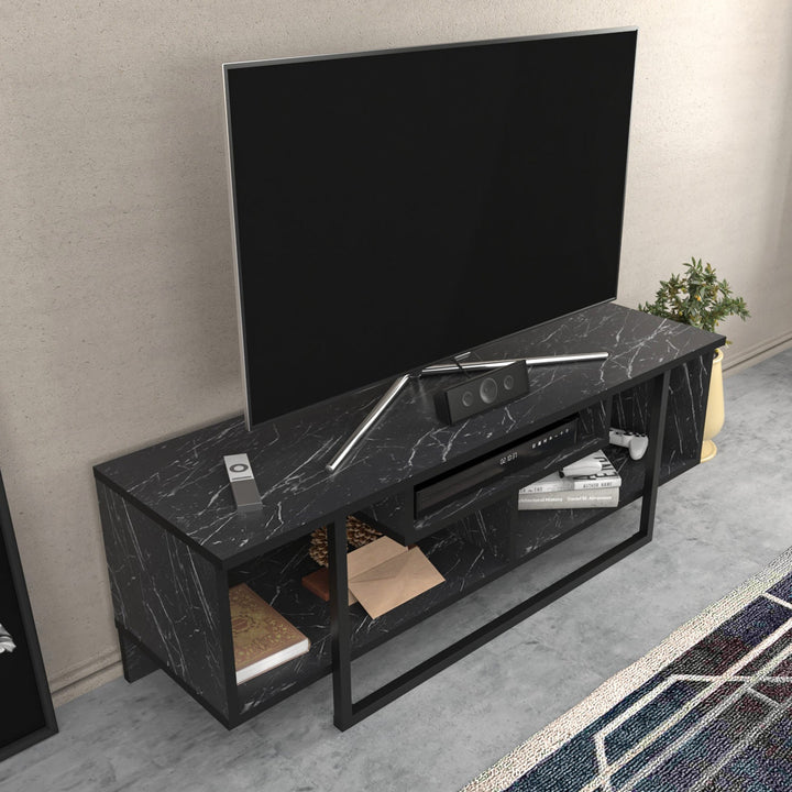 TV szekrény Asal 120 - Black-VASBÚTOR