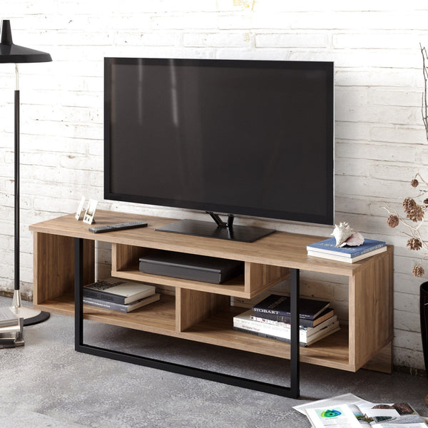 TV szekrény Asal (120) - Walnut, Black-VASBÚTOR