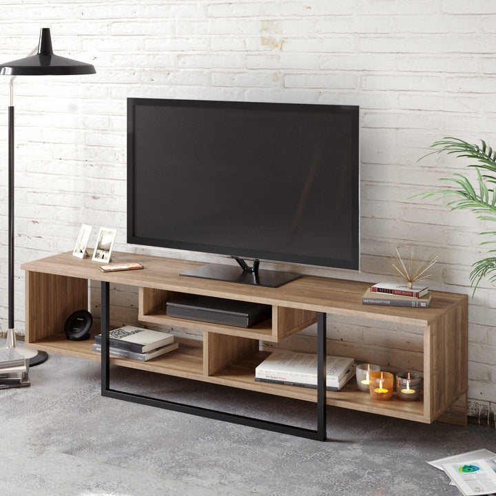 TV szekrény Asal (150) - Walnut, Black-VASBÚTOR
