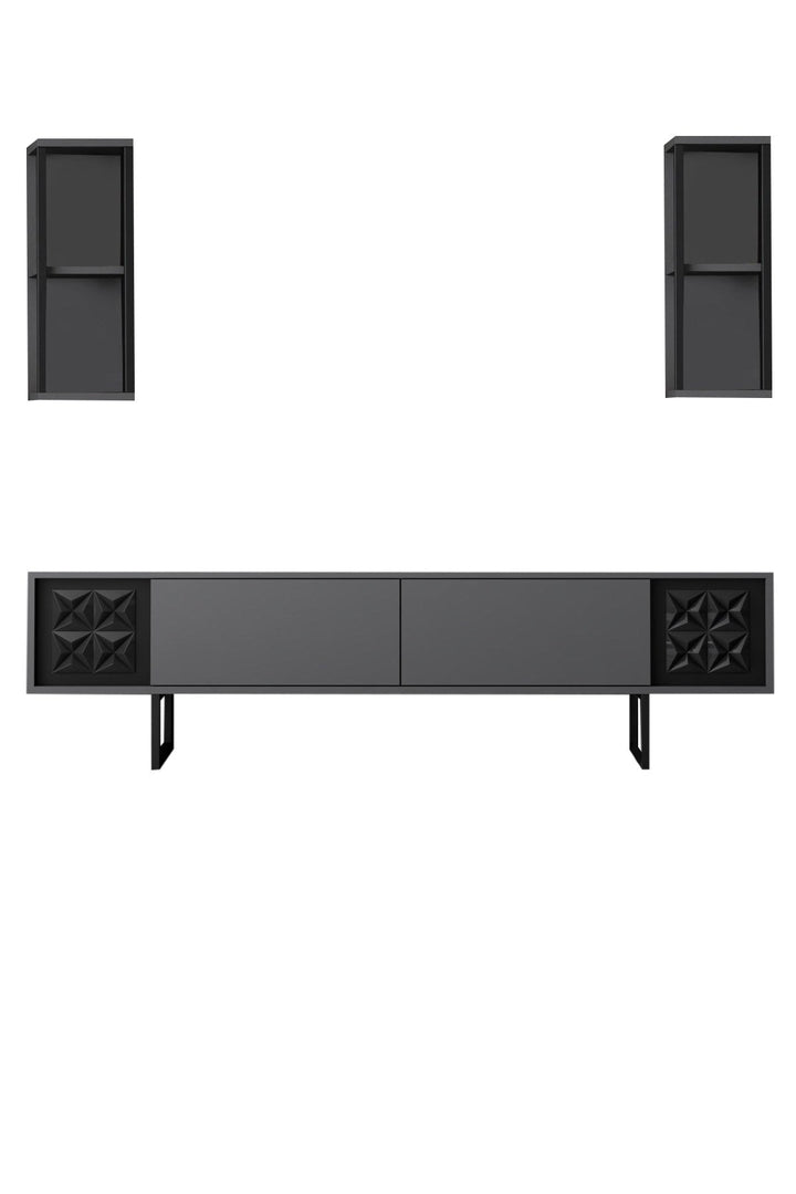 TV szekrény Black Line - Anthracite, Black-VASBÚTOR