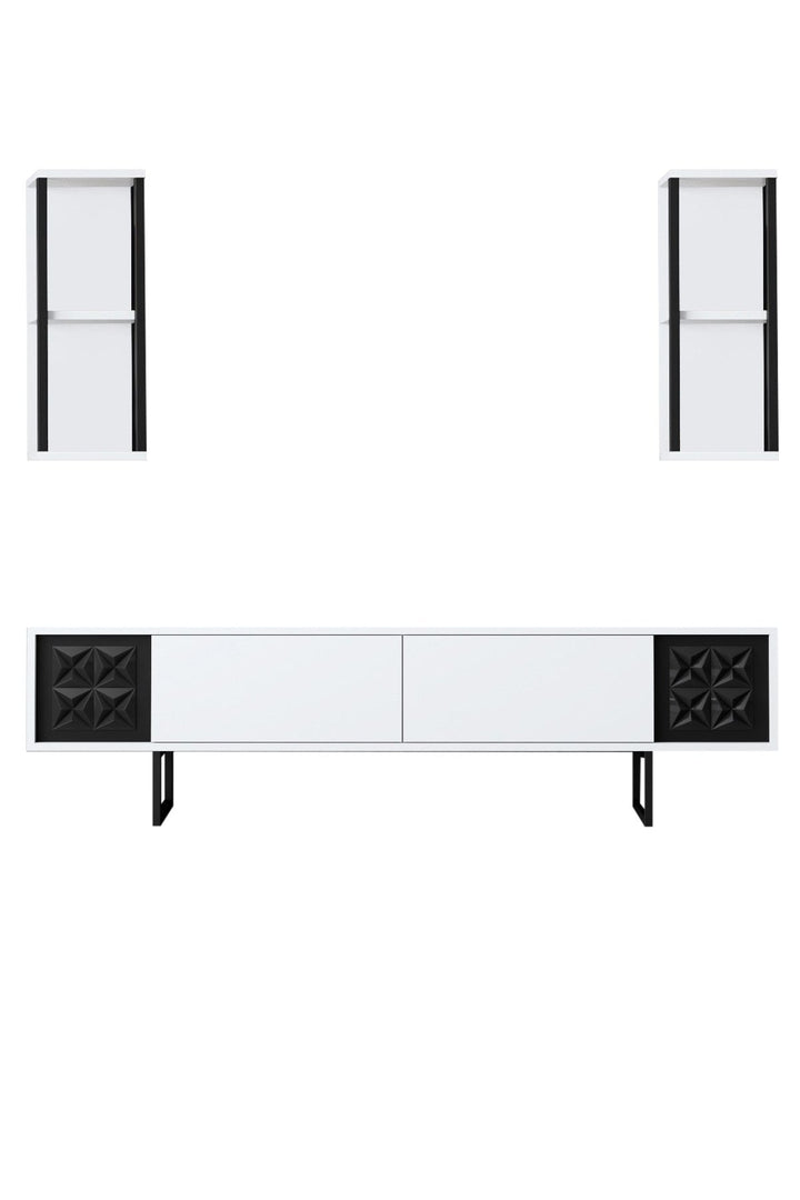 TV szekrény Black Line - White, Black-VASBÚTOR