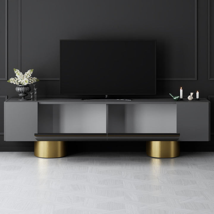 TV szekrény Bohem - Anthracite, Gold-VASBÚTOR