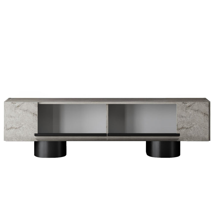 TV szekrény Bohem - Travertine, Black-VASBÚTOR
