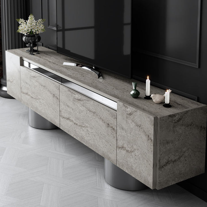 TV szekrény Bohem - Travertine, Silver-VASBÚTOR