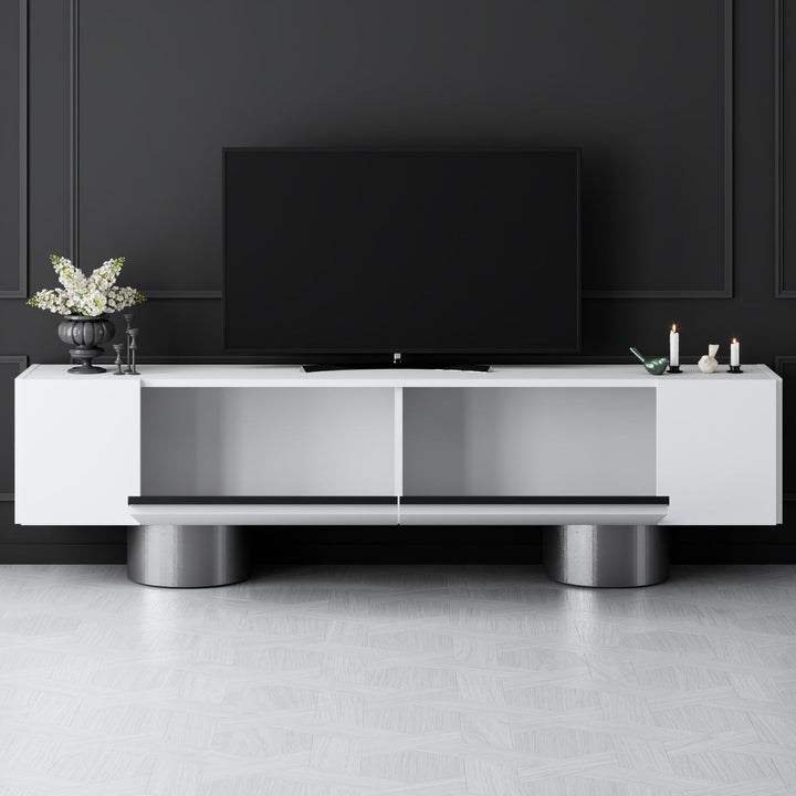 TV szekrény Bohem - White, Silver-VASBÚTOR