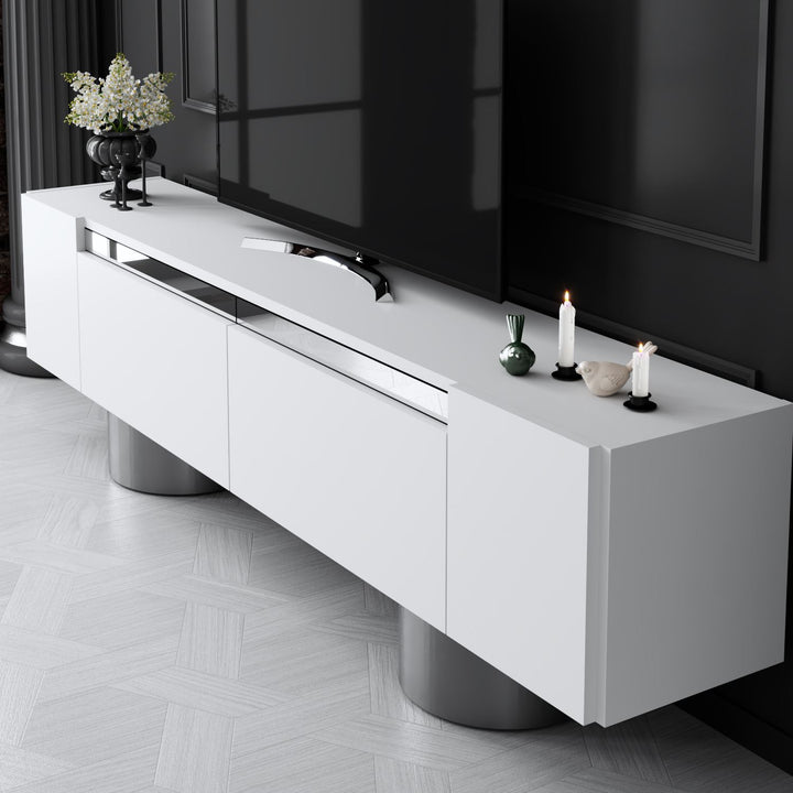 TV szekrény Bohem - White, Silver-VASBÚTOR