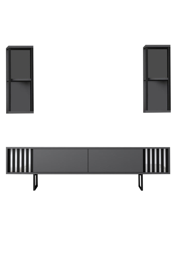 TV szekrény Chrome Line - Anthracite, Black-VASBÚTOR