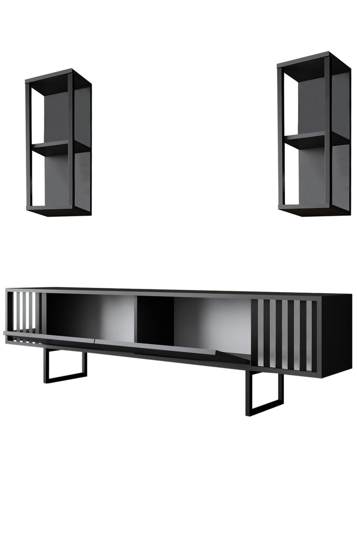 TV szekrény Chrome Line - Anthracite, Black-VASBÚTOR