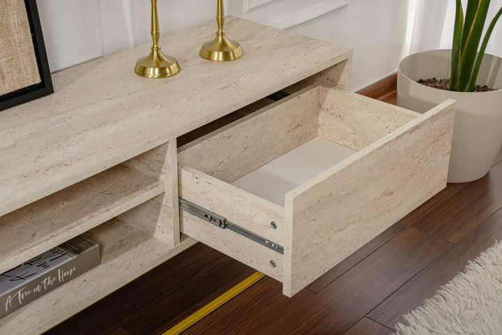 TV szekrény Escape 180 - Arany, Travertine-VASBÚTOR