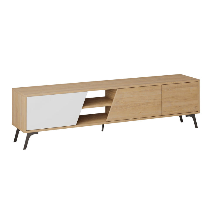 TV szekrény Fiona - Oak, White-VASBÚTOR