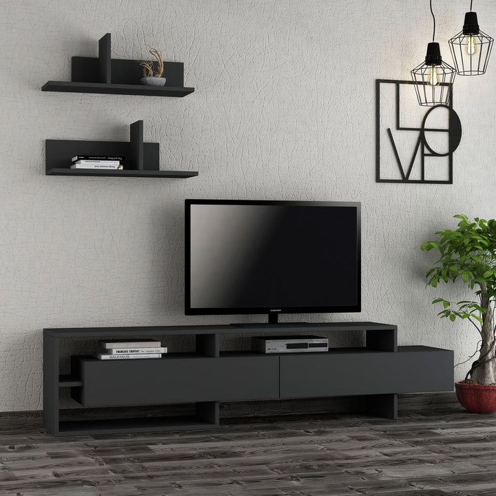 TV szekrény Gara - Anthracite-VASBÚTOR