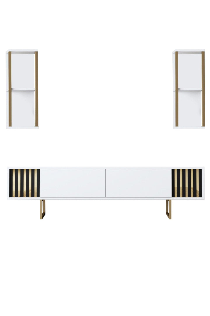 TV szekrény Gold Line - White, Black-VASBÚTOR
