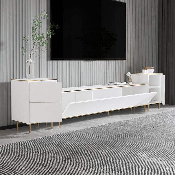 TV szekrény Imaj - Marble, White-VASBÚTOR