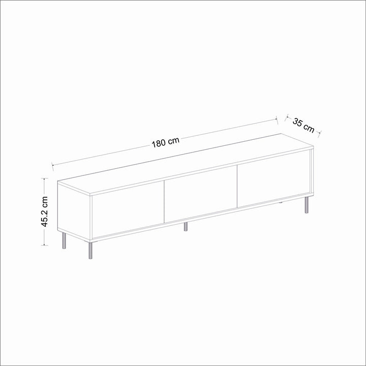TV szekrény Imaj - Marble, White-VASBÚTOR