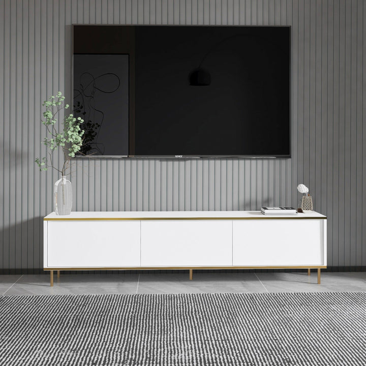 TV szekrény Imaj - White, Gold-VASBÚTOR