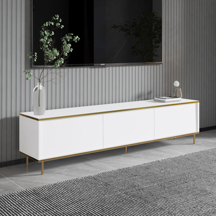 TV szekrény Imaj - White, Gold-VASBÚTOR