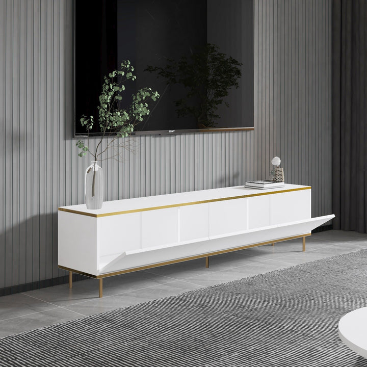TV szekrény Imaj - White, Gold-VASBÚTOR