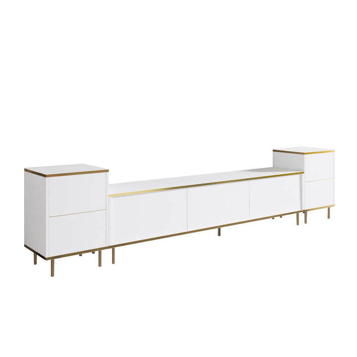 TV szekrény Imaj - White, Gold-VASBÚTOR