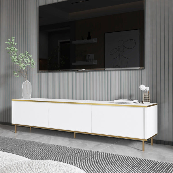 TV szekrény Imaj - White, Gold-VASBÚTOR
