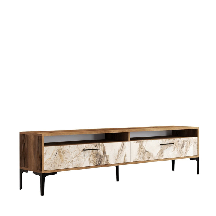 TV szekrény Istanbul 2 - Diós Fehér Marble-VASBÚTOR