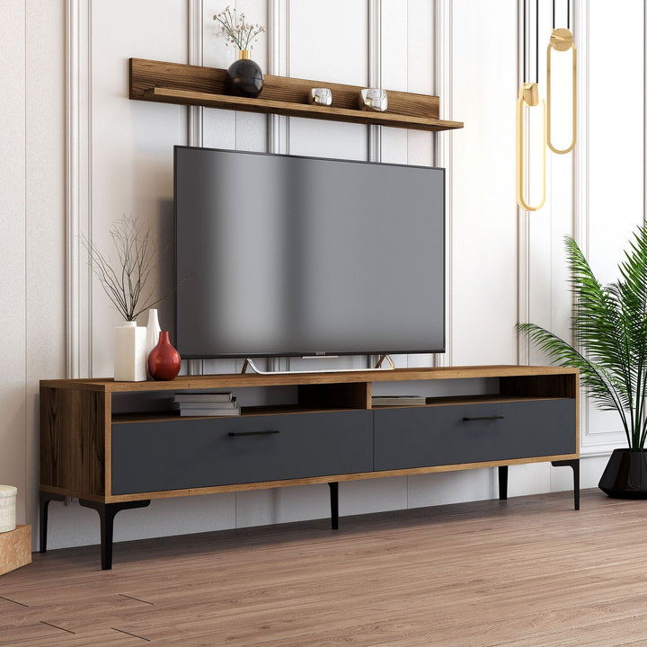 TV szekrény Istanbul - Diós, Antracit-VASBÚTOR