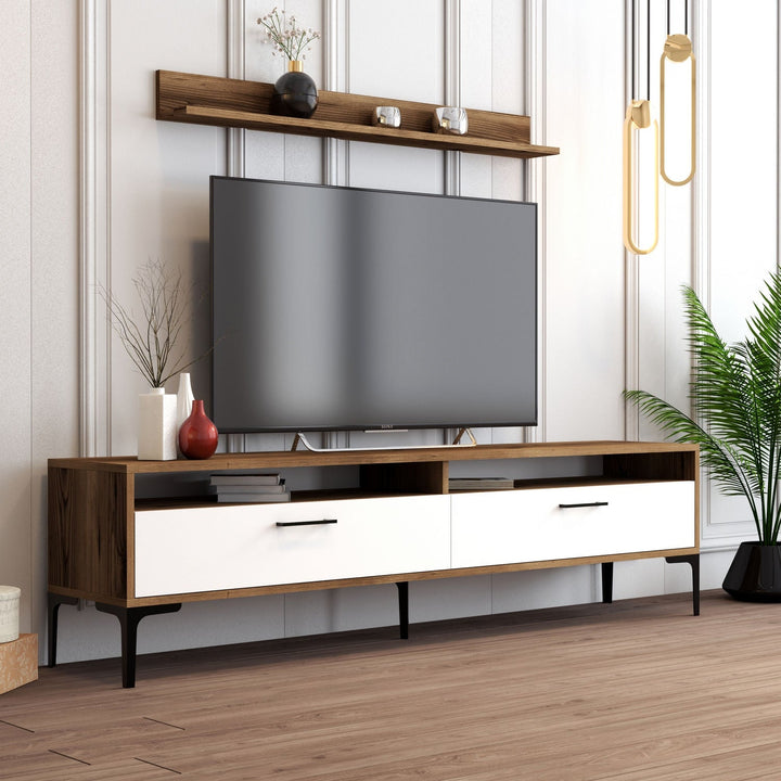TV szekrény Istanbul - Diós, Fehér-VASBÚTOR