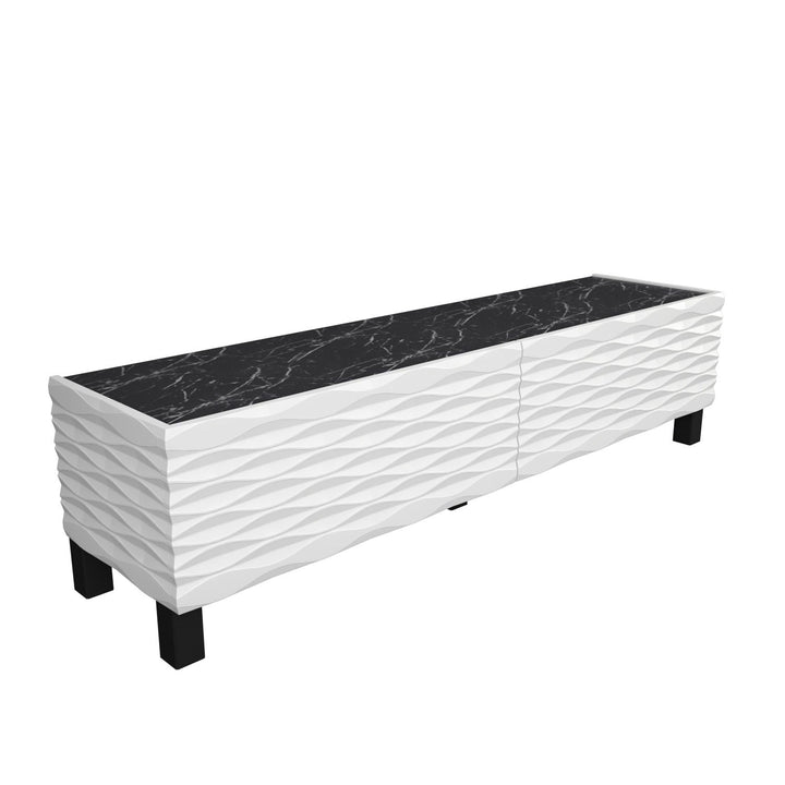 TV szekrény Lerze - White, Black-VASBÚTOR