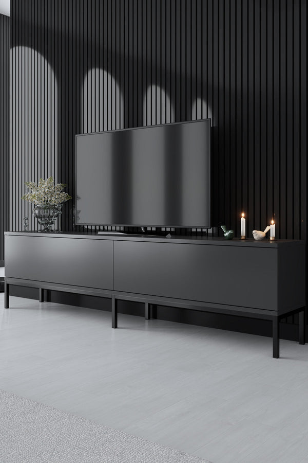 TV szekrény Lord - Anthracite, Black-VASBÚTOR