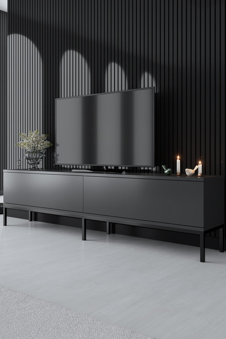 TV szekrény Lord - Anthracite, Black-VASBÚTOR