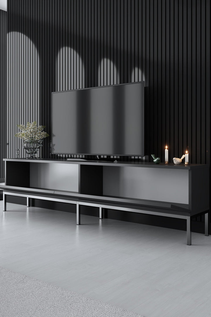 TV szekrény Lord - Anthracite, Silver-VASBÚTOR