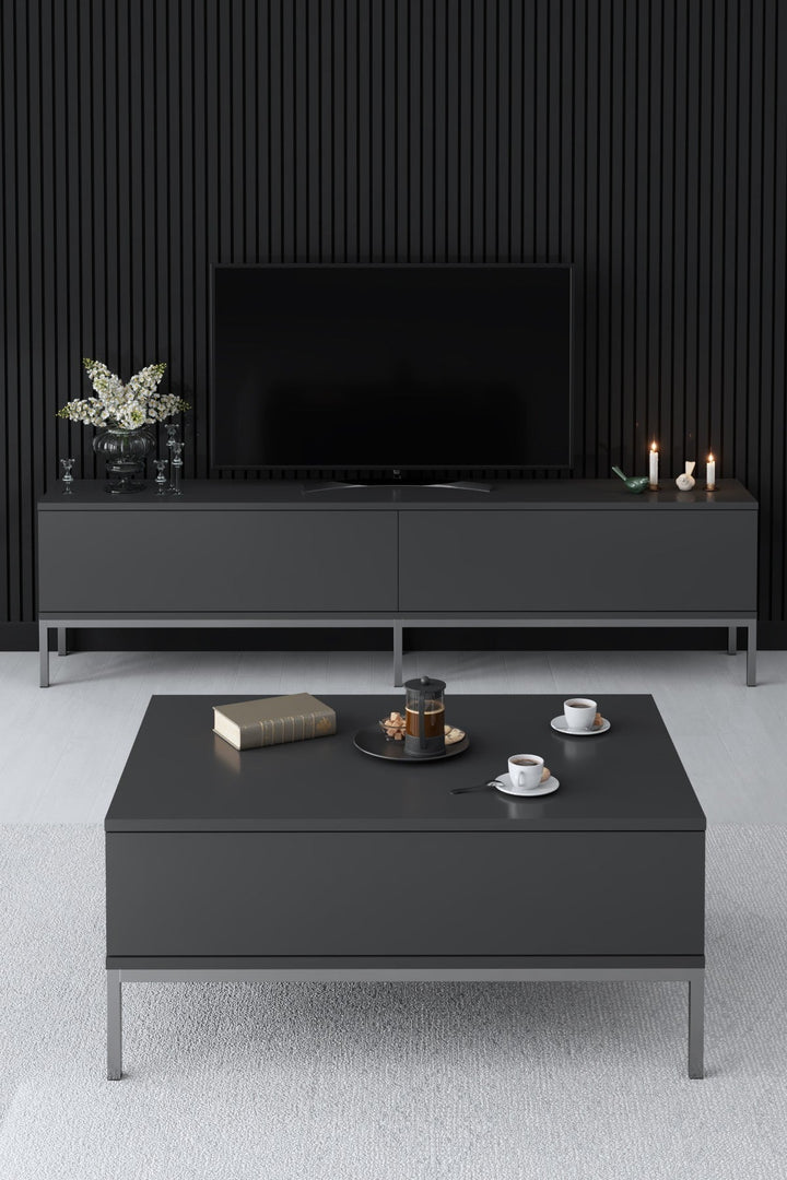 TV szekrény Lord - Anthracite, Silver-VASBÚTOR