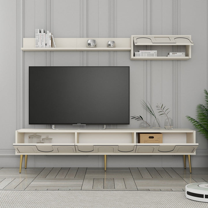 TV szekrény Lyon 2 - Krém, Arany-VASBÚTOR